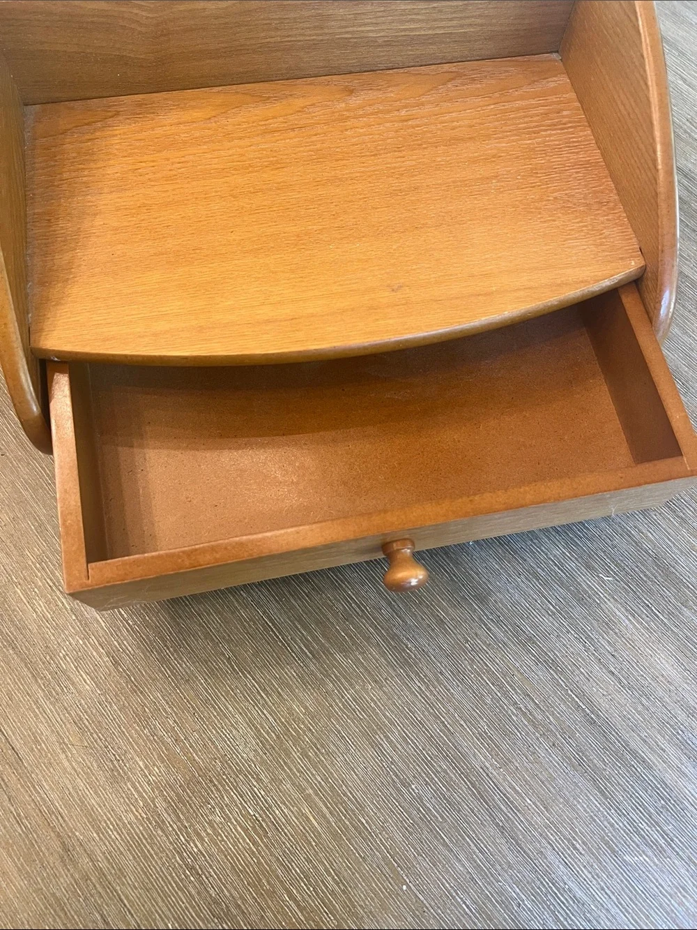 Vintage Wood Desktop Mail & Organizer with Drawer - Brown